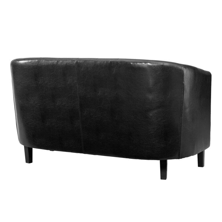 Causeuse moderne du milieu du siècle Adelaide - Fauteuil capitonné avec pieds en bois massif pour salon