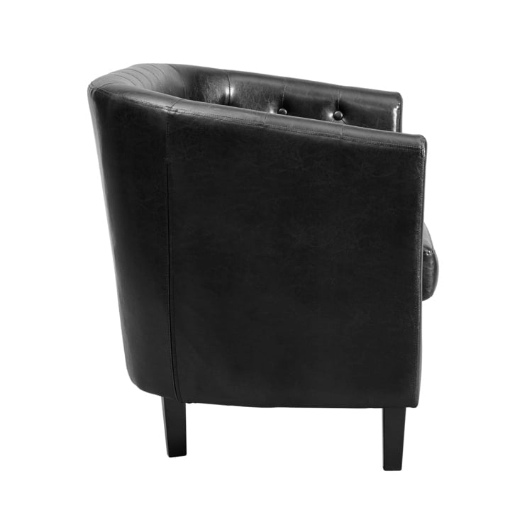 Causeuse moderne du milieu du siècle Adelaide - Fauteuil capitonné avec pieds en bois massif pour salon