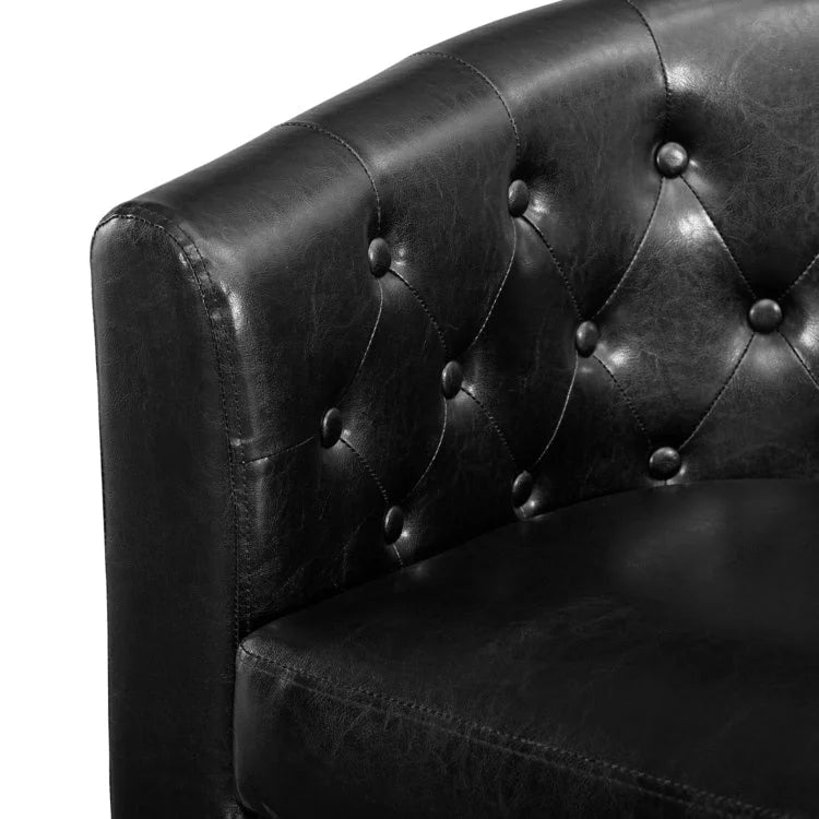 Causeuse moderne du milieu du siècle Adelaide - Fauteuil capitonné avec pieds en bois massif pour salon