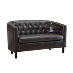 Causeuse moderne du milieu du siècle Adelaide - Fauteuil capitonné avec pieds en bois massif pour salon