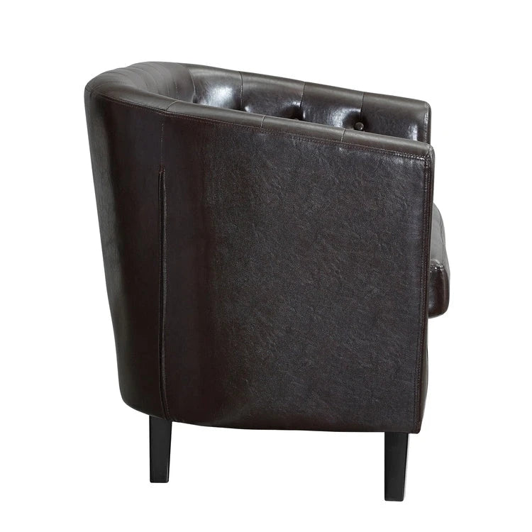 Causeuse moderne du milieu du siècle Adelaide - Fauteuil capitonné avec pieds en bois massif pour salon