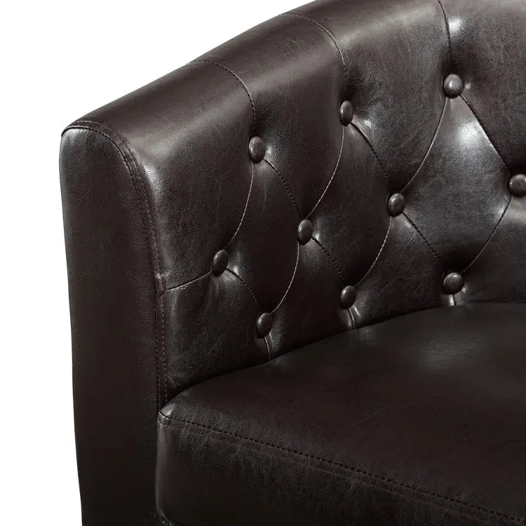 Causeuse moderne du milieu du siècle Adelaide - Fauteuil capitonné avec pieds en bois massif pour salon