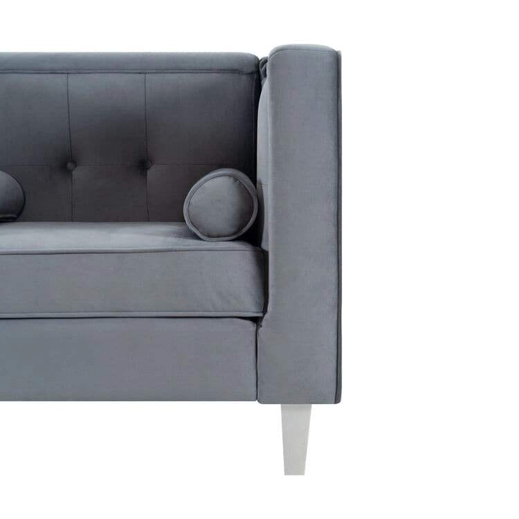 Causeuse moderne du milieu du siècle Adelaide - Fauteuil capitonné avec pieds en bois massif pour salon