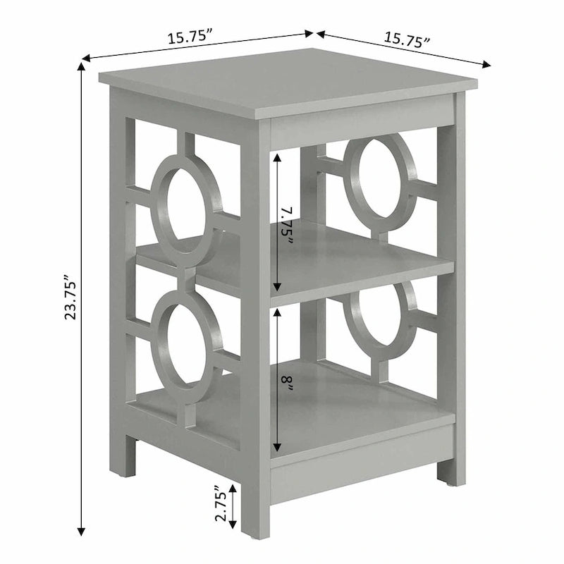Table d'appoint anneau avec étagères