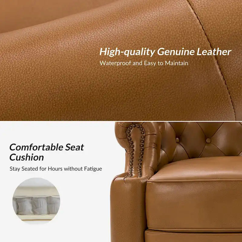 Fauteuils pivotants modernes en cuir véritable (dossiers capitonnés)