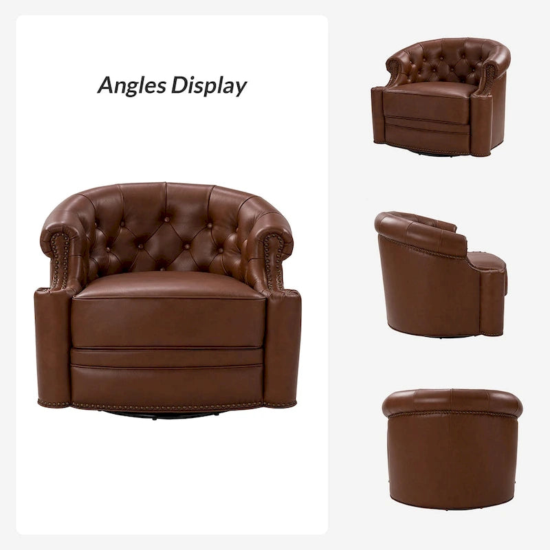 Fauteuils pivotants modernes en cuir véritable (dossiers capitonnés)
