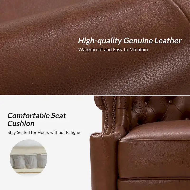 Fauteuils pivotants modernes en cuir véritable (dossiers capitonnés)
