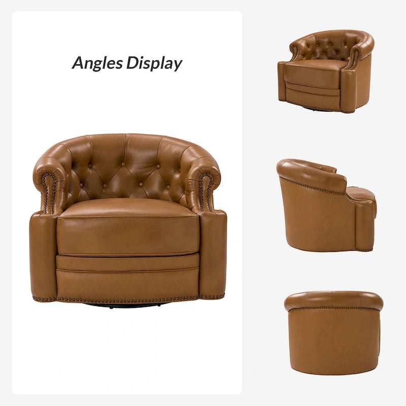 Fauteuils pivotants modernes en cuir véritable (dossiers capitonnés)