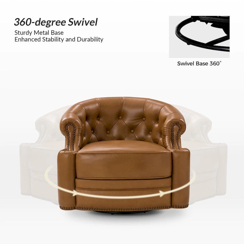 Fauteuils pivotants modernes en cuir véritable (dossiers capitonnés)