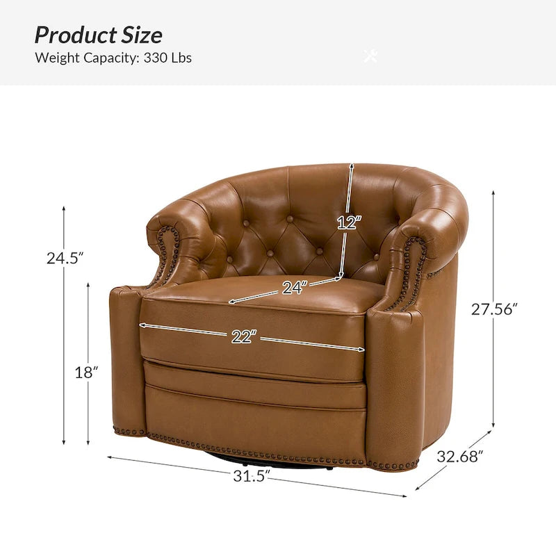 Fauteuils pivotants modernes en cuir véritable (dossiers capitonnés)