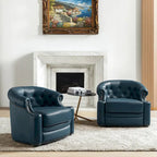 Fauteuils pivotants modernes en cuir véritable (dossiers capitonnés)