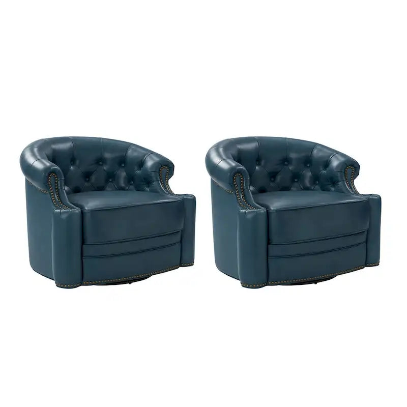 Fauteuils pivotants modernes en cuir véritable (dossiers capitonnés)