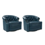 Fauteuils pivotants modernes en cuir véritable (dossiers capitonnés)