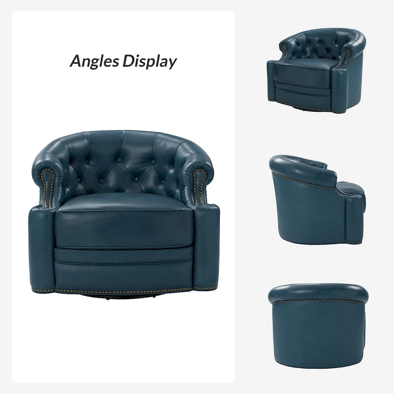 Fauteuils pivotants modernes en cuir véritable (dossiers capitonnés)