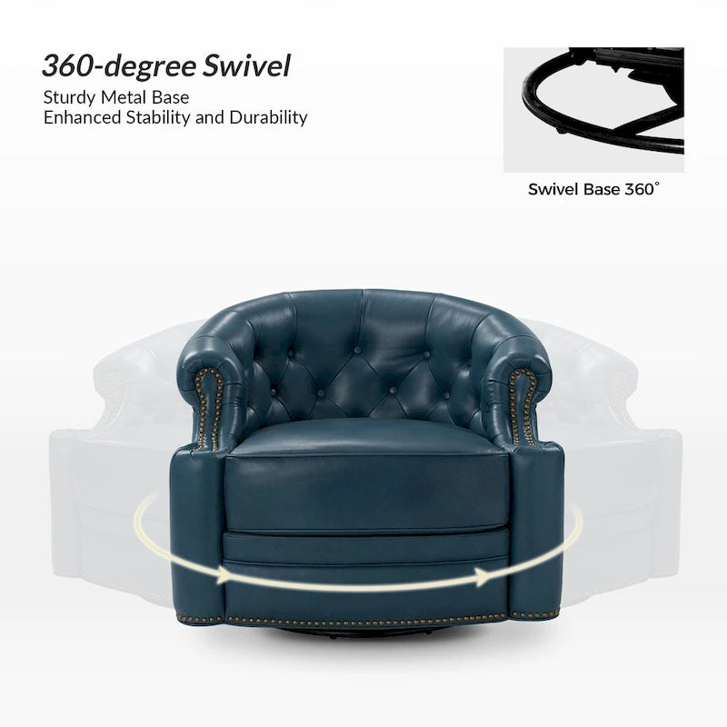 Fauteuils pivotants modernes en cuir véritable (dossiers capitonnés)