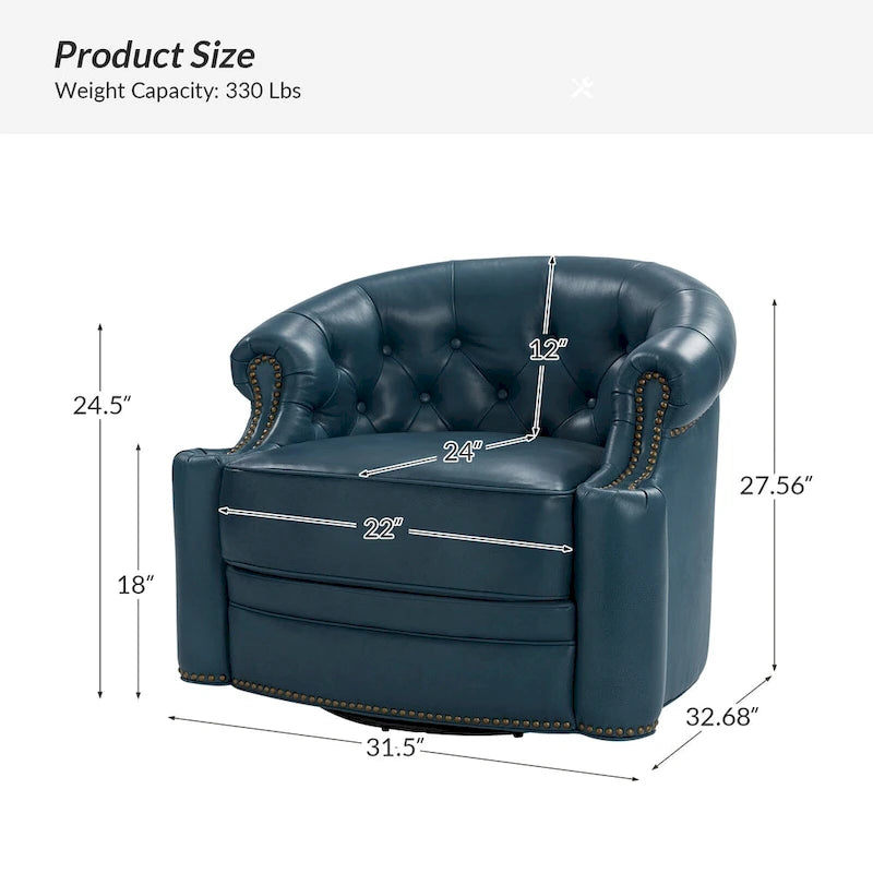 Fauteuils pivotants modernes en cuir véritable (dossiers capitonnés)