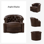 Fauteuils pivotants modernes en cuir véritable (dossiers capitonnés)