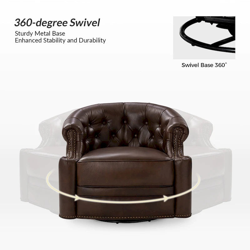Fauteuils pivotants modernes en cuir véritable (dossiers capitonnés)