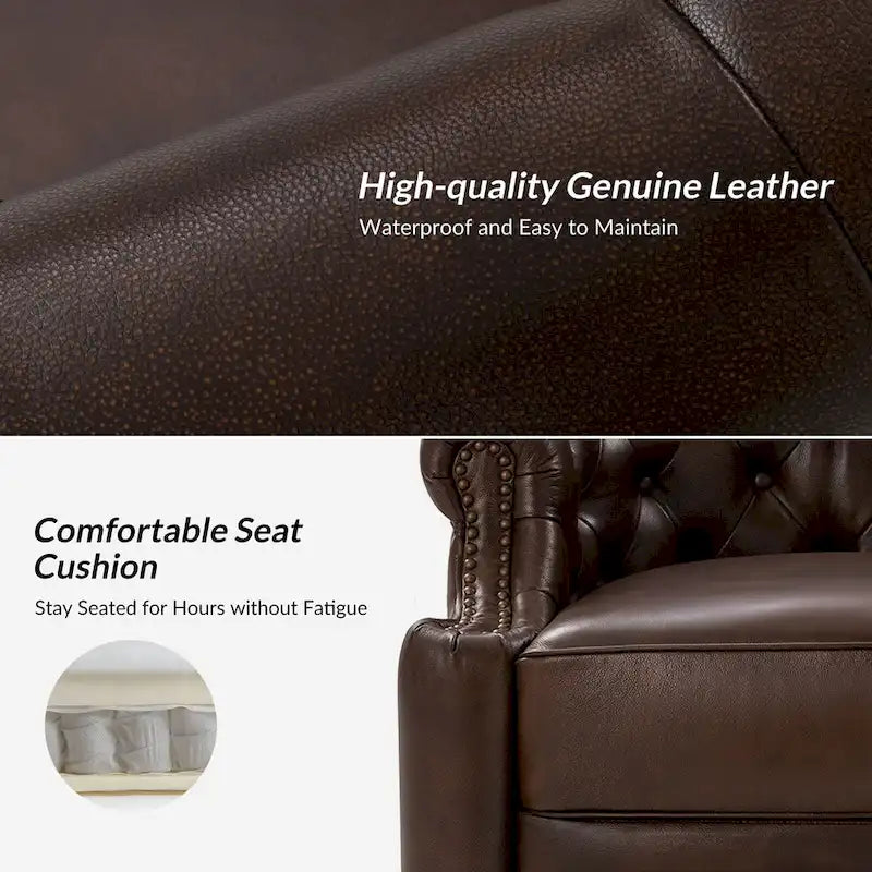 Fauteuils pivotants modernes en cuir véritable (dossiers capitonnés)