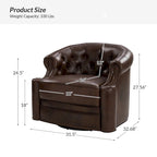 Fauteuils pivotants modernes en cuir véritable (dossiers capitonnés)