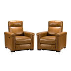 Fauteuil inclinable électrique contemporain et classique en cuir véritable de 34,65 po de largeur avec port USB