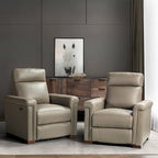 Fauteuil inclinable électrique contemporain et classique en cuir véritable de 34,65 po de largeur avec port USB