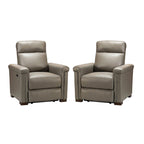Fauteuil inclinable électrique contemporain et classique en cuir véritable de 34,65 po de largeur avec port USB