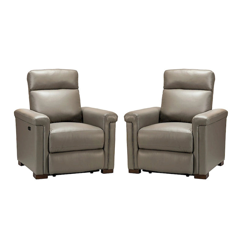 Fauteuil inclinable électrique contemporain et classique en cuir véritable de 34,65 po de largeur avec port USB