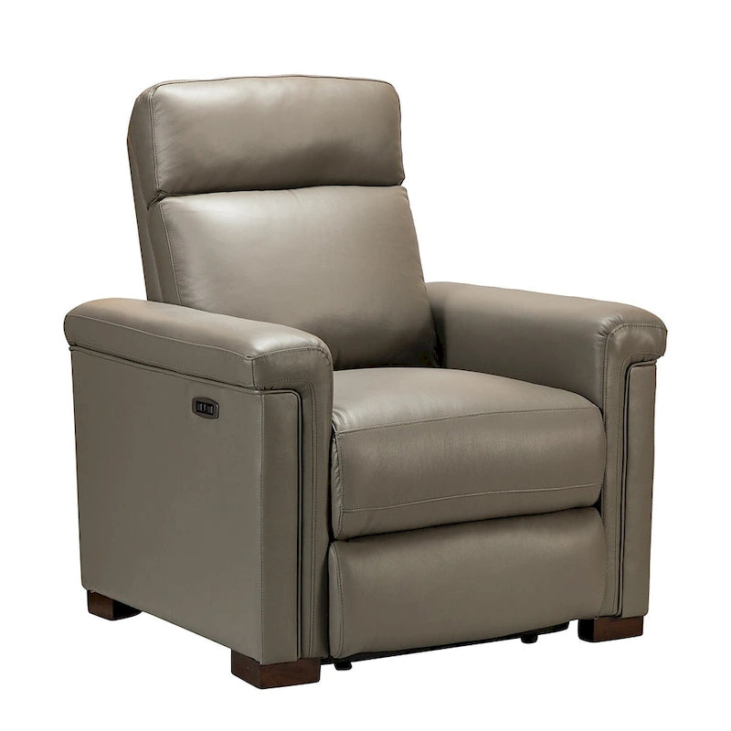 Fauteuil inclinable électrique contemporain et classique en cuir véritable de 34,65 po de largeur avec port USB