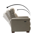 Fauteuil inclinable électrique contemporain et classique en cuir véritable de 34,65 po de largeur avec port USB