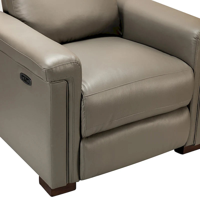 Fauteuil inclinable électrique contemporain et classique en cuir véritable de 34,65 po de largeur avec port USB