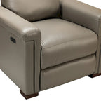 Fauteuil inclinable électrique contemporain et classique en cuir véritable de 34,65 po de largeur avec port USB