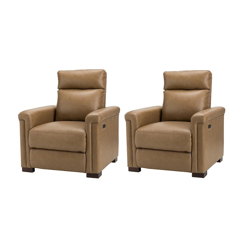 Fauteuil inclinable électrique contemporain et classique en cuir véritable de 34,65 po de largeur avec port USB