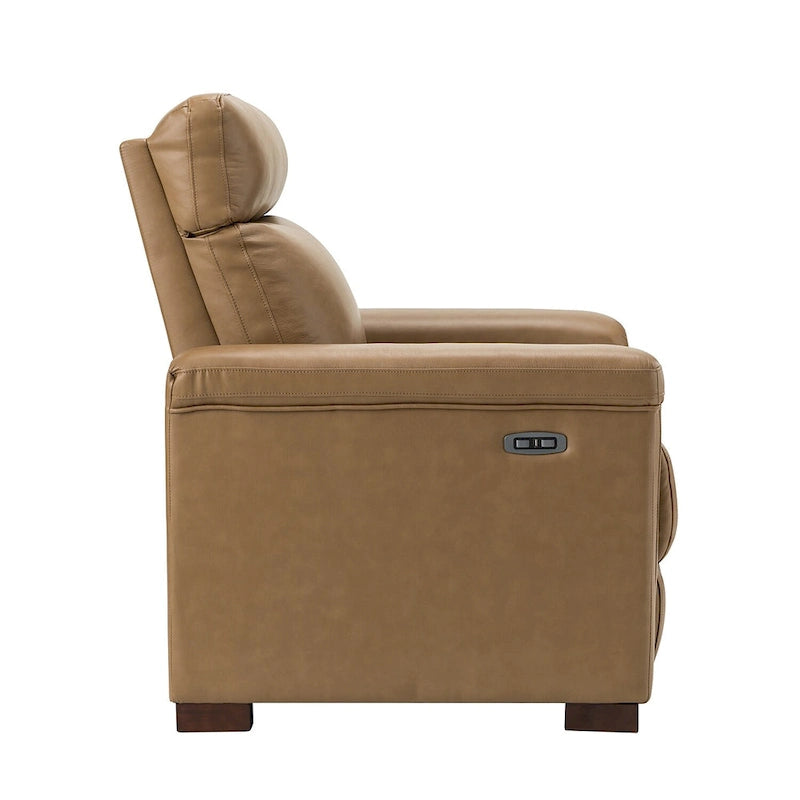 Fauteuil inclinable électrique contemporain et classique en cuir véritable de 34,65 po de largeur avec port USB