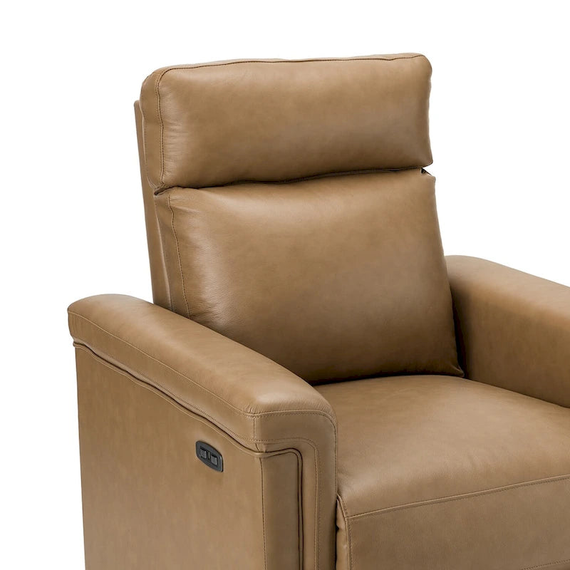 Fauteuil inclinable électrique contemporain et classique en cuir véritable de 34,65 po de largeur avec port USB