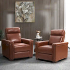 Fauteuil inclinable électrique contemporain et classique en cuir véritable de 34,65 po de largeur avec port USB
