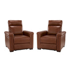 Fauteuil inclinable électrique contemporain et classique en cuir véritable de 34,65 po de largeur avec port USB