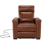 Fauteuil inclinable électrique contemporain et classique en cuir véritable de 34,65 po de largeur avec port USB