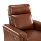 Fauteuil inclinable électrique contemporain et classique en cuir véritable de 34,65 po de largeur avec port USB