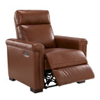 Fauteuil inclinable électrique contemporain et classique en cuir véritable de 34,65 po de largeur avec port USB