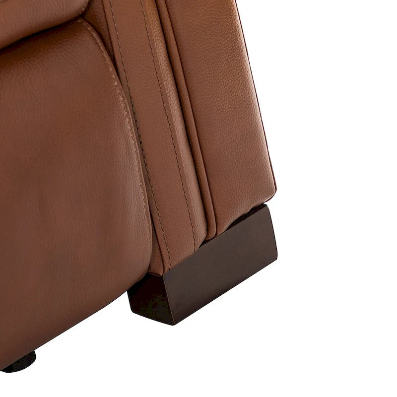 Fauteuil inclinable électrique contemporain et classique en cuir véritable de 34,65 po de largeur avec port USB