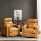 Fauteuil inclinable électrique contemporain et classique en cuir véritable de 34,65 po de largeur avec port USB