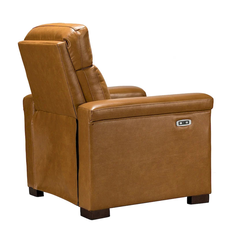 Fauteuil inclinable électrique contemporain et classique en cuir véritable de 34,65 po de largeur avec port USB