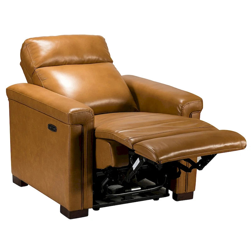 Fauteuil inclinable électrique contemporain et classique en cuir véritable de 34,65 po de largeur avec port USB