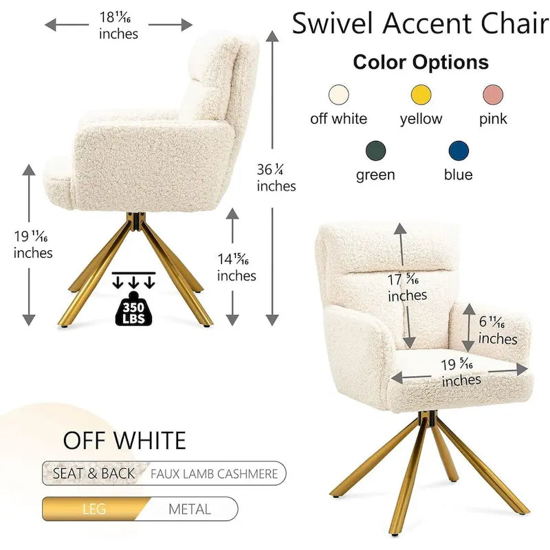 Chaise pivotante de salon pour cuisine, salle à manger et maison