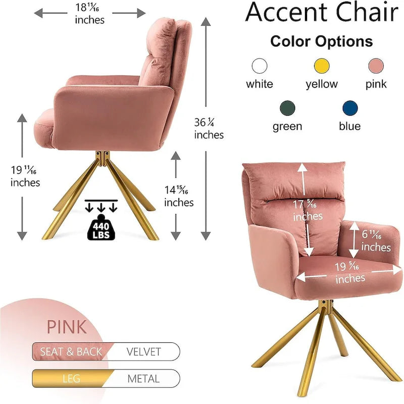 Chaise pivotante de salon pour cuisine, salle à manger et maison