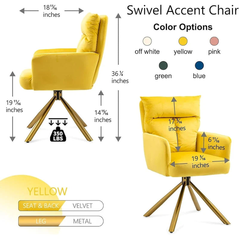 Chaise pivotante de salon pour cuisine, salle à manger et maison