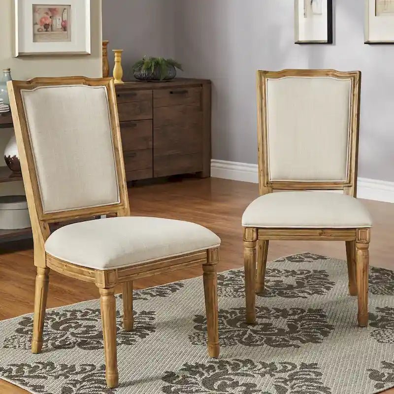 Chaises de salle à manger élégantes en lin