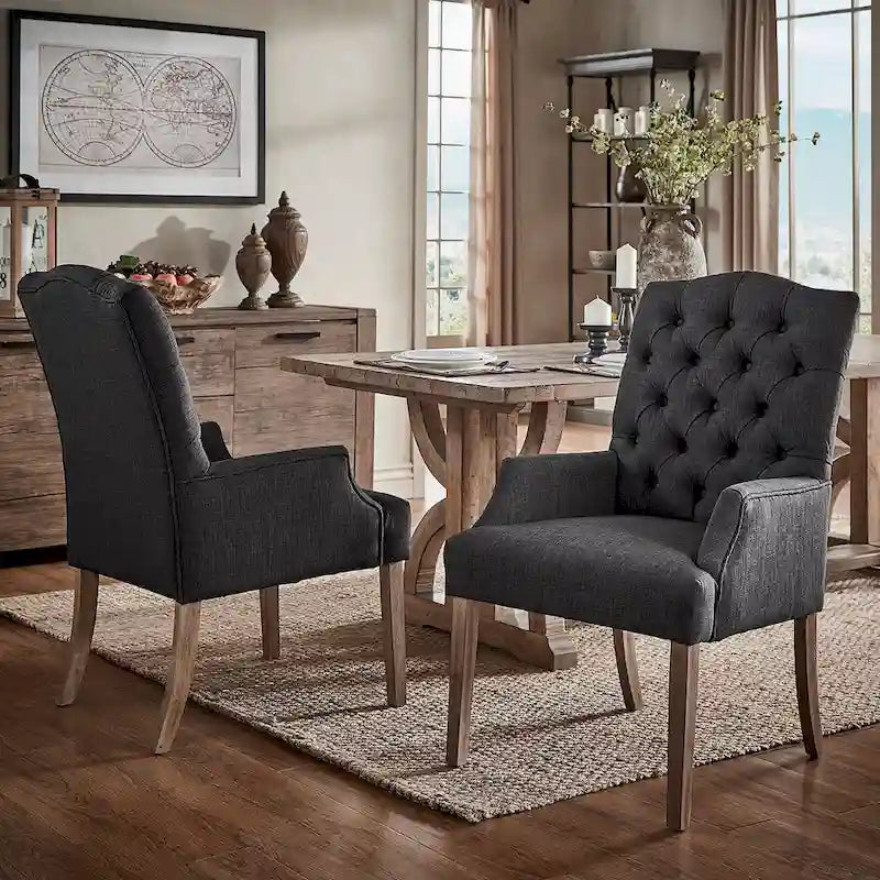 Chaise de salle à manger capitonnée de qualité supérieure (avec accoudoirs)