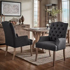 Chaise de salle à manger capitonnée de qualité supérieure (avec accoudoirs)